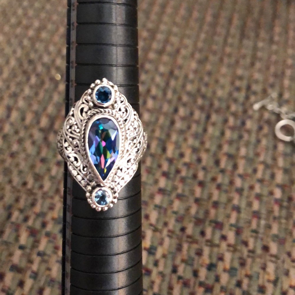 Mystique topaz Bali ring